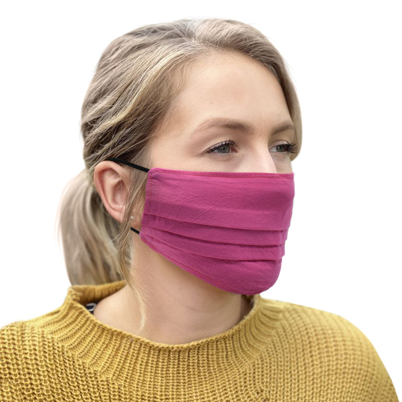 3Pc Baby Pink Pleated Washable Face Mask - Flashpopup.com