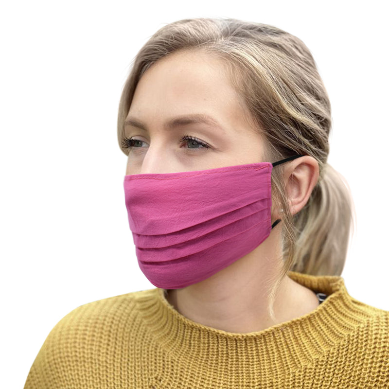 3Pc Baby Pink Pleated Washable Face Mask - Flashpopup.com