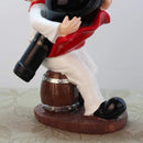 New Classic Chef Sitting on Wine Barrel Wine Holder Sculpted for Home Decoration