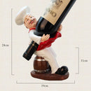New Classic Chef Sitting on Wine Barrel Wine Holder Sculpted for Home Decoration