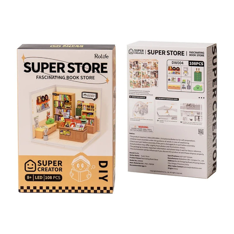 DIY 3D House Puzzle Super Store: Fascinating Book Store 108pcs