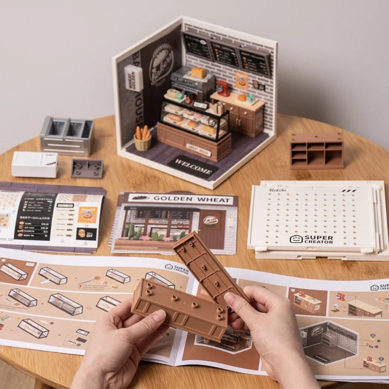 DIY 3D House Puzzle Super Store: Golden Wheat Bakery 110pcs