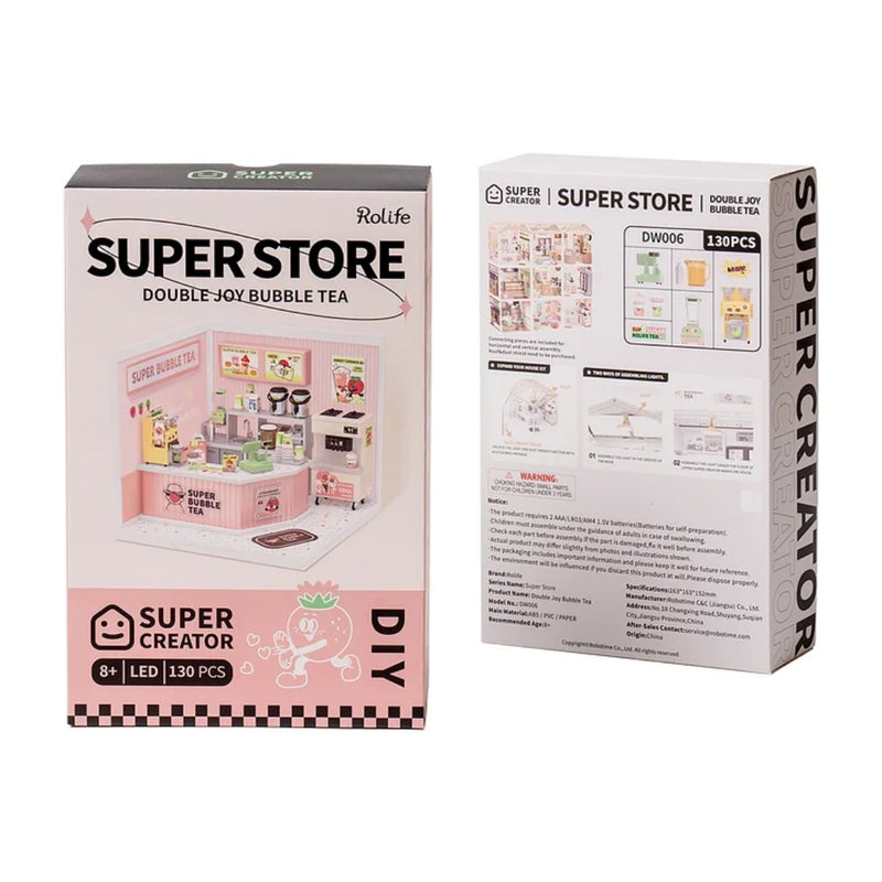 DIY 3D House Puzzle Super Store: Double Joy Bubble Tea 130pcs