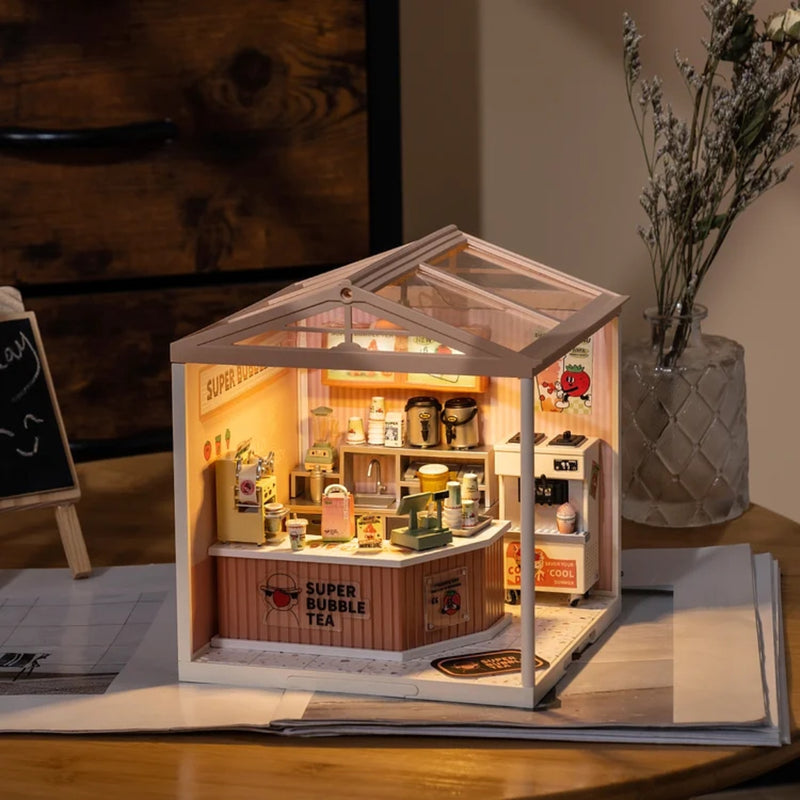 DIY 3D House Puzzle Super Store: Double Joy Bubble Tea 130pcs