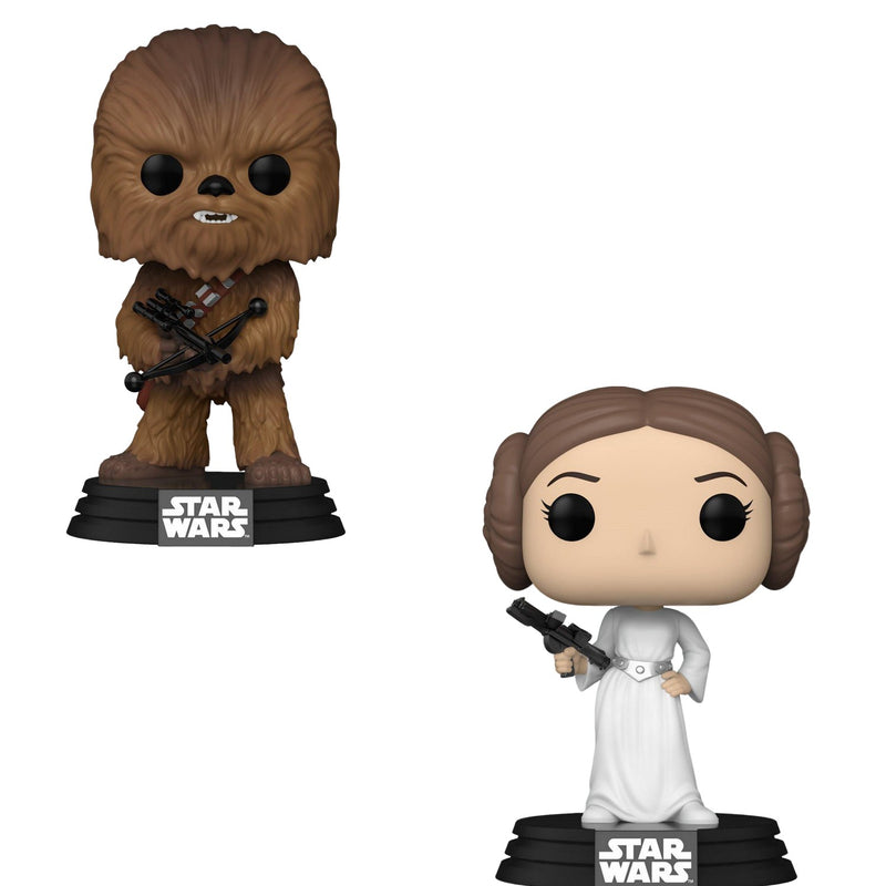 Funko Pop! 2 Pack Star Wars - Chewbacca #596 & Princess Leia #595