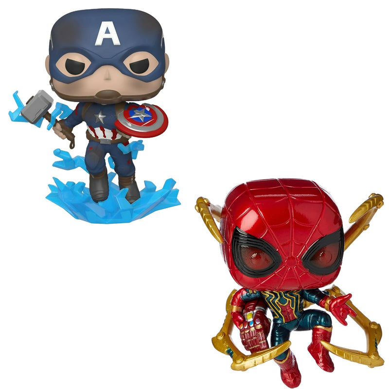 Funko Pop! 2 Pack Marvel - Captain America #573 & Iron Spider with Nano Gauntlet #574