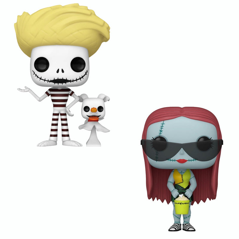 Funko Pop! 2 Pack Nightmare Before Christmas - Jack with Zero (Beach) & Sally with Glasses (Beach) #1470 #1469