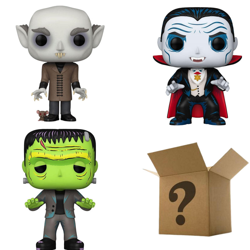 Funko Pop! 4 Pack Horror Mix: Count Orlok #1267, Dracula #1634, Frankenstein #1630, mystery