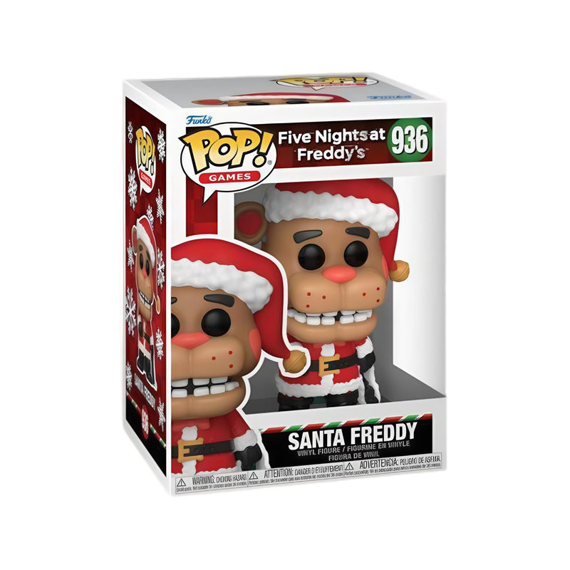 Funko Pop! 4 Pack Five Nights at Freddy's: Santa Freddy #936, Foxy the Pirate #109, Twisted Bonnie #17, Ruin Ruined Chica #986