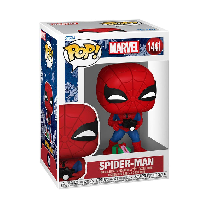 Funko Pop! 2 Pack Holiday Marvel - Spiderman with Open Gift #1441 & Red Hulk with Snowman #1439