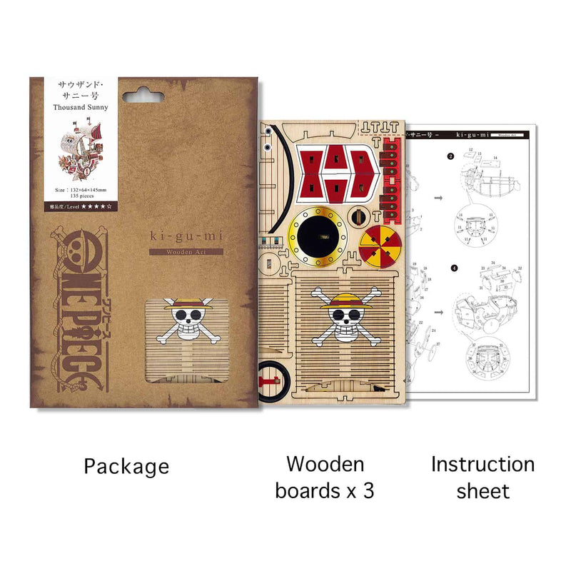 3D DIY Puzzle: One Piece Thousand Sunny Ship - wa-gu-mi - 135pcs