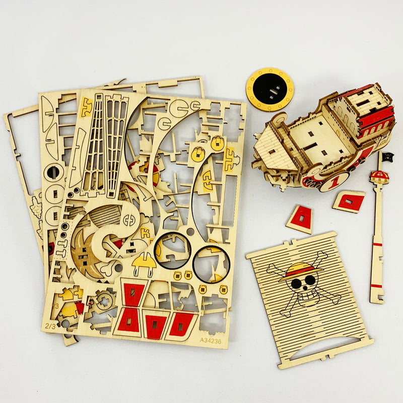 3D DIY Puzzle: One Piece Thousand Sunny Ship - wa-gu-mi - 135pcs