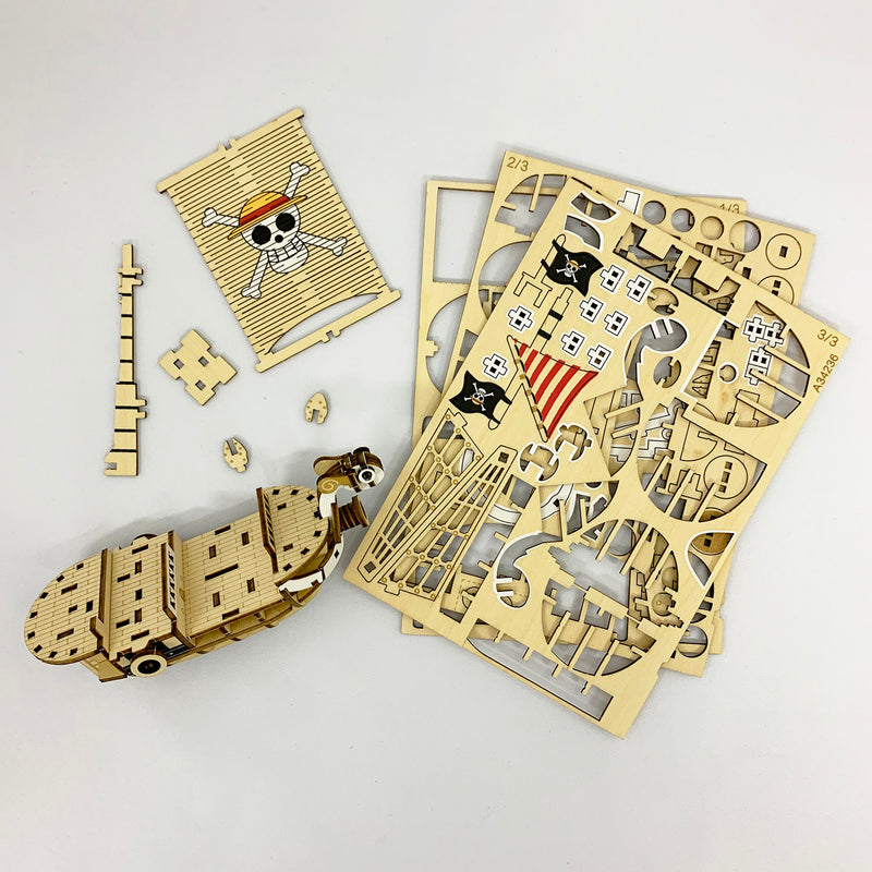 3D DIY Puzzle: One Piece Going Merry Ship - wa-gu-mi - 88pcs