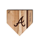 MLB 12-Inch Wooden Home Plate Cutting Board, Atlanta Braves