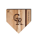 MLB 12-Inch Wooden Home Plate Cutting Board, Colorado Rockies
