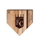 MLB 12-Inch Wooden Home Plate Cutting Board, Kansas City Royals
