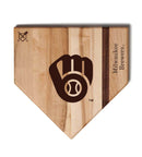 MLB 12-Inch Wooden Home Plate Cutting Board, Milwaukee Brewers