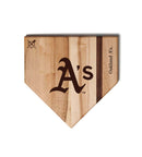 MLB 12-Inch Wooden Home Plate Cutting Board, Oakland Athletics