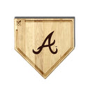 MLB 17-Inch Wooden Home Plate Cutting Board w/Trough, Atlanta Braves