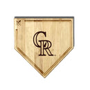 MLB 17-Inch Wooden Home Plate Cutting Board w/Trough, Colorado Rockies