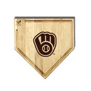 MLB 17-Inch Wooden Home Plate Cutting Board w/Trough, Milwaukee Brewers