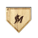 MLB 17-Inch Wooden Home Plate Cutting Board w/Trough, Miami Marlins