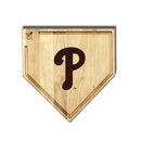 MLB 17-Inch Wooden Home Plate Cutting Board w/Trough, Philadelphia Phillies