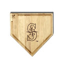 MLB 17-Inch Wooden Home Plate Cutting Board w/Trough, Seattle Mariners