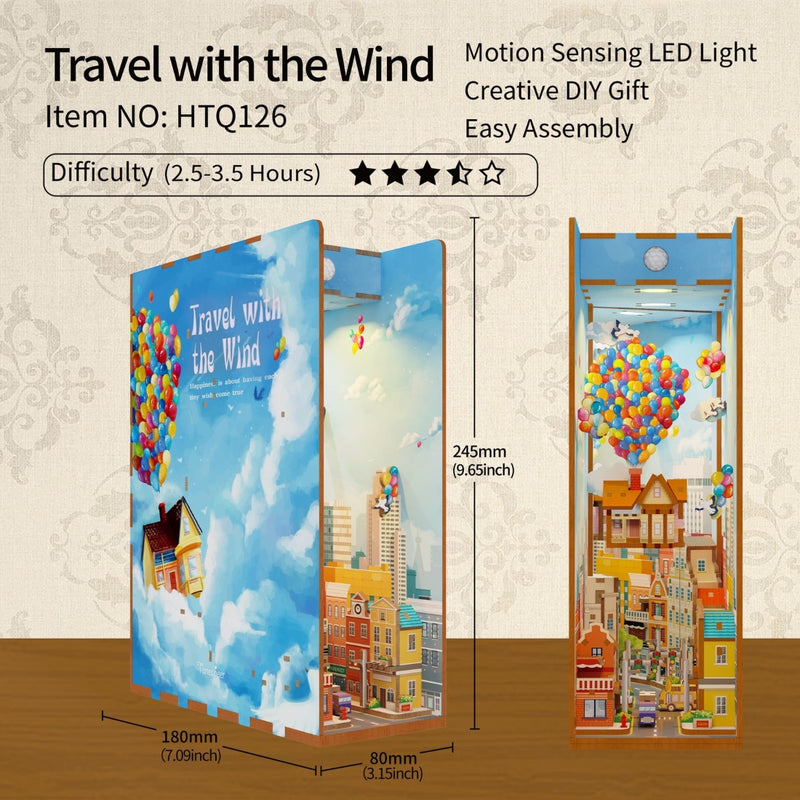 DIY 3D Book Nook Kit Travel with the Wind 143pcs