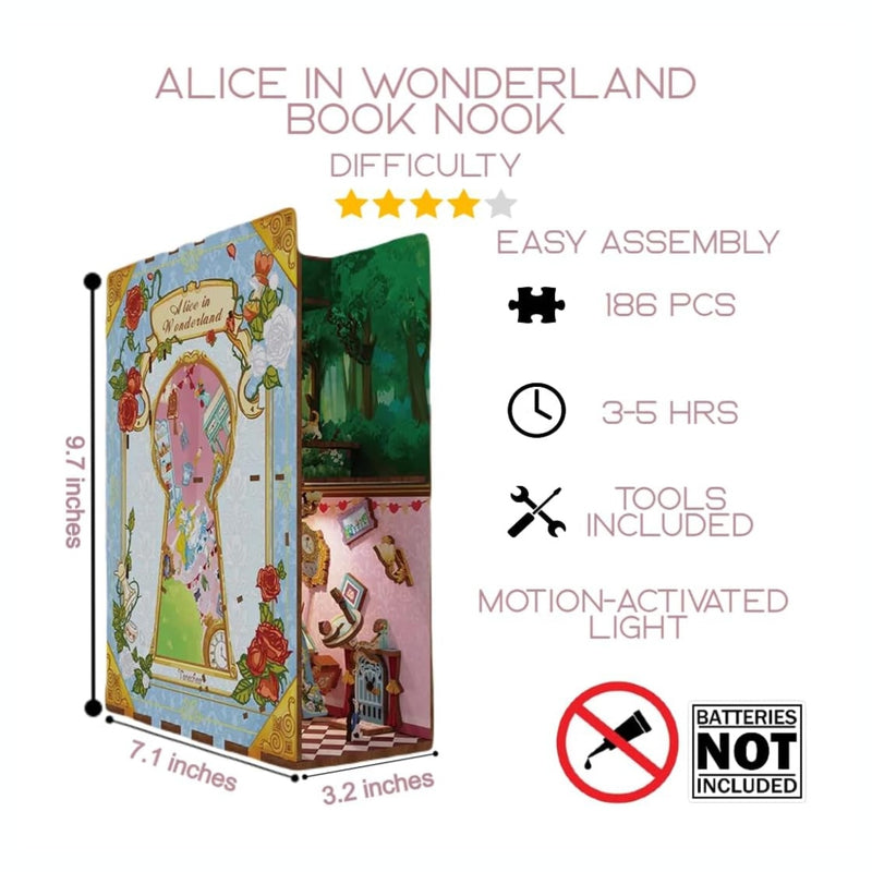 DIY 3D Book Nook Kit Alice's Adventure 184pcs