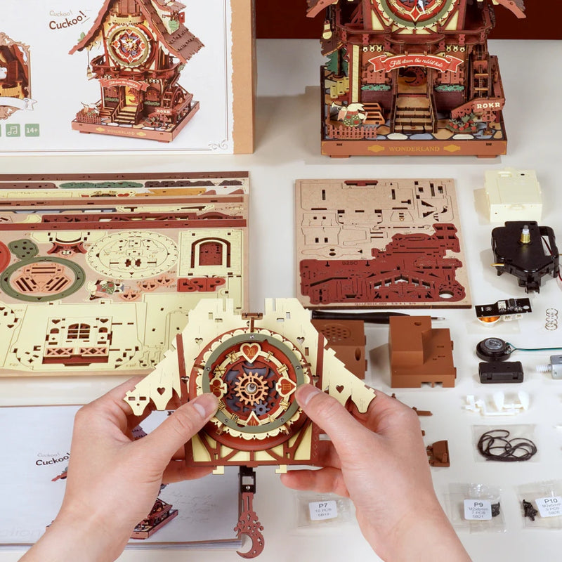 DIY 3D Moving Gears Puzzle - Cuckoo Clock - 435pcs
