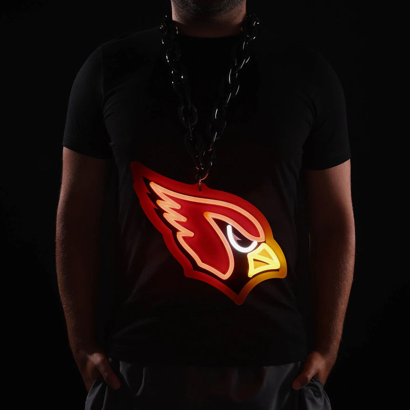 NFL Fan Chain, Big Neon Light Up Team Logo - Arizona Cardinals