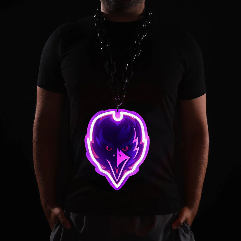 NFL Fan Chain, Big Neon Light Up Team Logo - Baltimore Ravens