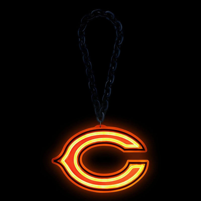 NFL Fan Chain, Big Neon Light Up Team Logo - Chicago Bears