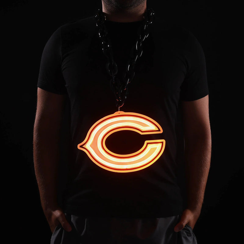 NFL Fan Chain, Big Neon Light Up Team Logo - Chicago Bears