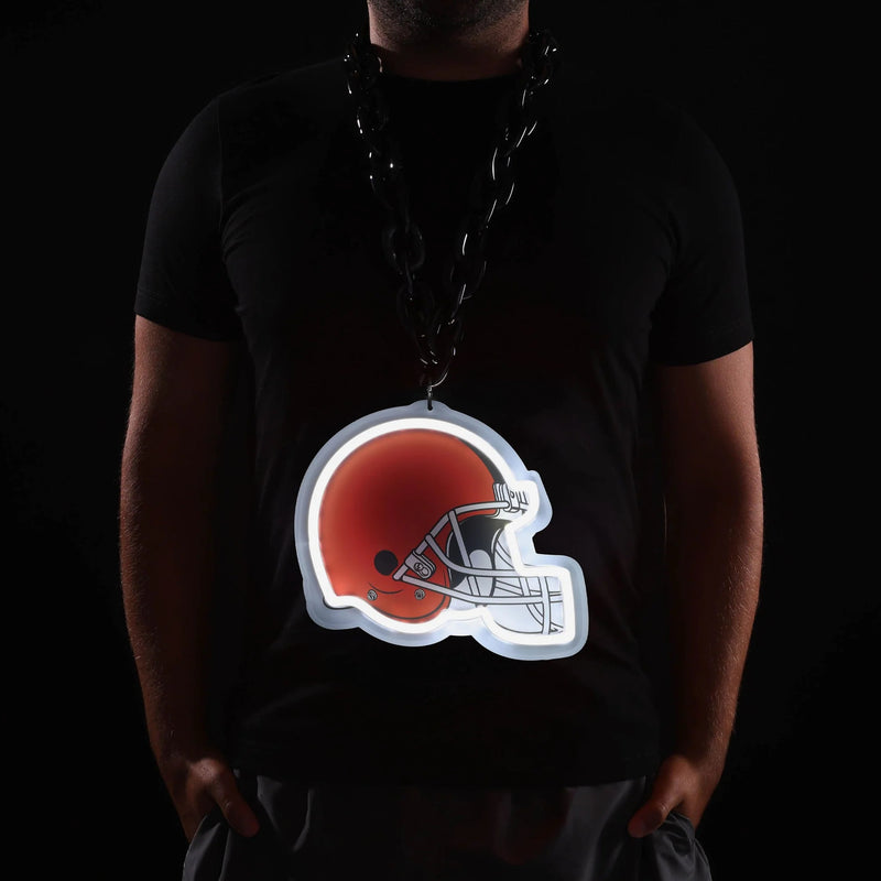 NFL Fan Chain, Big Neon Light Up Team Logo - Cleveland Browns