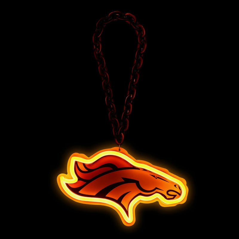 NFL Fan Chain, Big Neon Light Up Team Logo - Denver Broncos