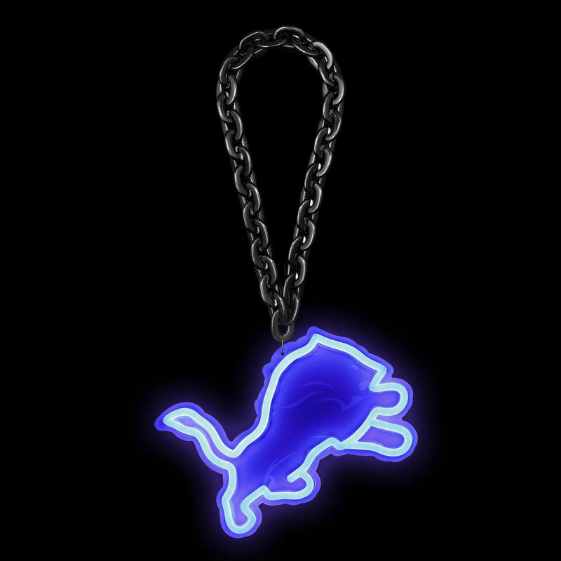 NFL Fan Chain, Big Neon Light Up Team Logo - Detroit Lions