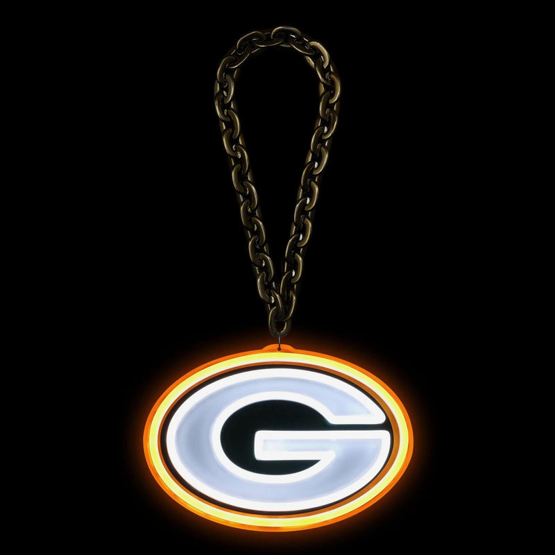 NFL Fan Chain, Big Neon Light Up Team Logo - Green Bay Packers