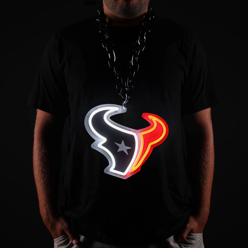 NFL Fan Chain, Big Neon Light Up Team Logo - Houston Texans