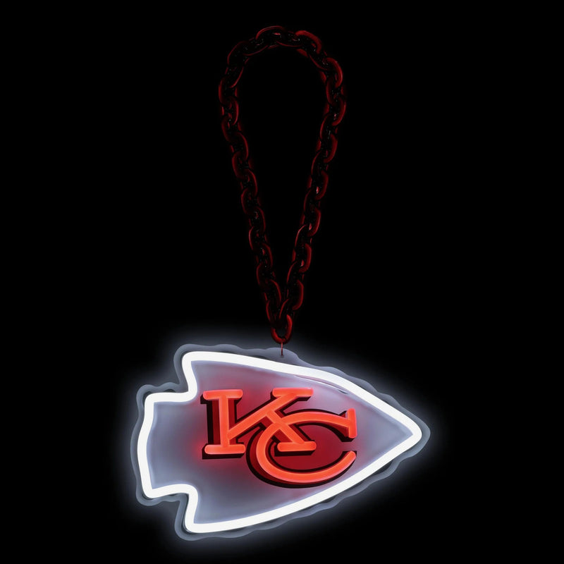 NFL Fan Chain, Big Neon Light Up Team Logo - Kansas City Chiefs