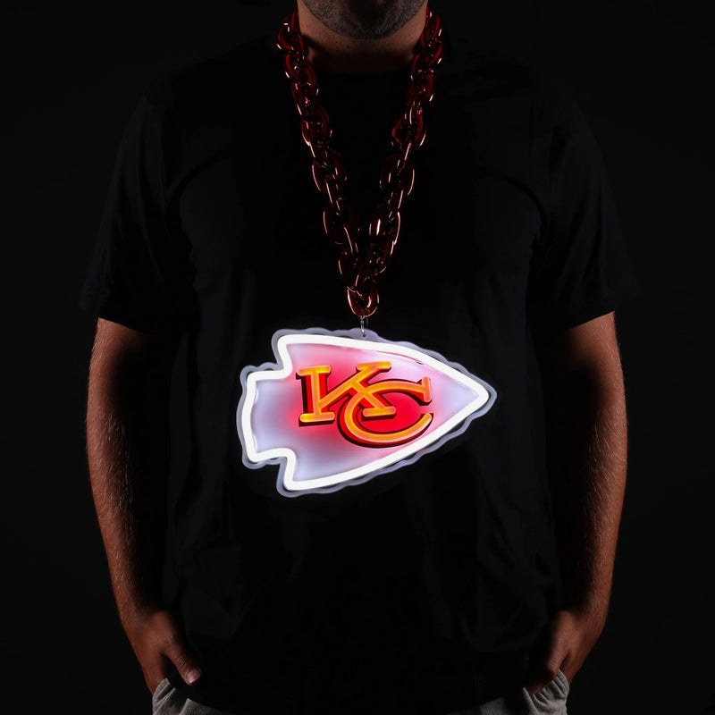 NFL Fan Chain, Big Neon Light Up Team Logo - Kansas City Chiefs