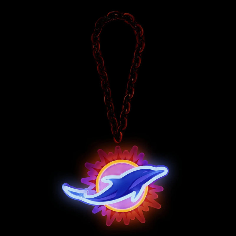 NFL Fan Chain, Big Neon Light Up Team Logo - Miami Dolphins