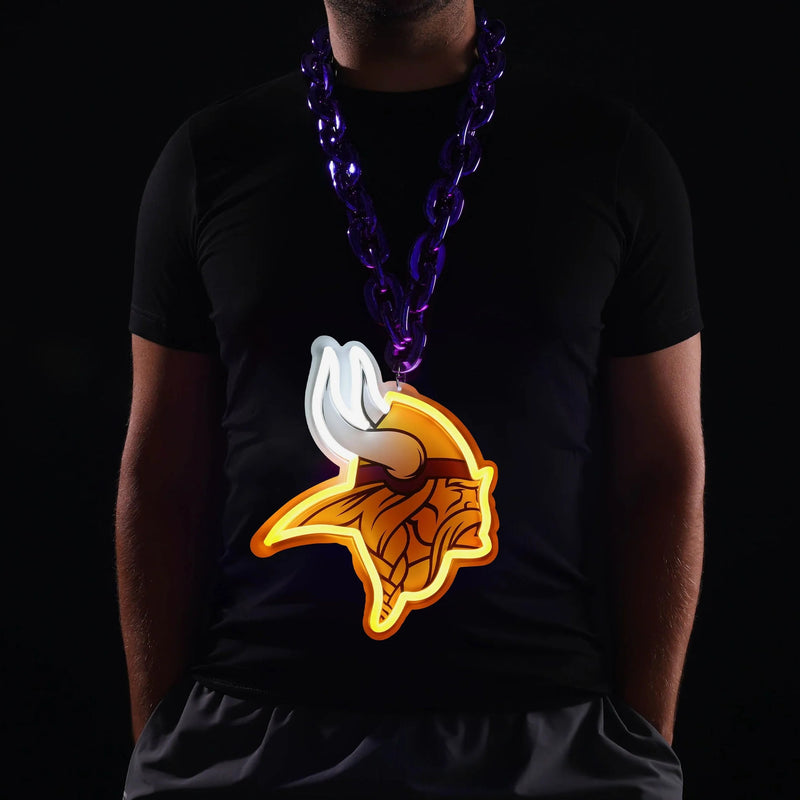 NFL Fan Chain, Big Neon Light Up Team Logo - Minnesota Vikings