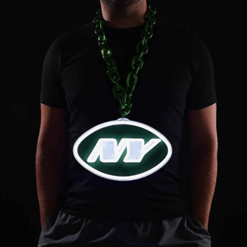 NFL Fan Chain, Big Neon Light Up Team Logo - New York Jets