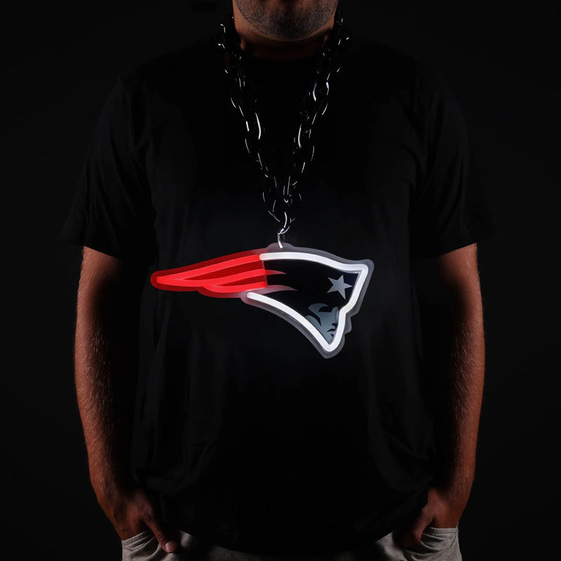 NFL Fan Chain, Big Neon Light Up Team Logo - New England Patriots