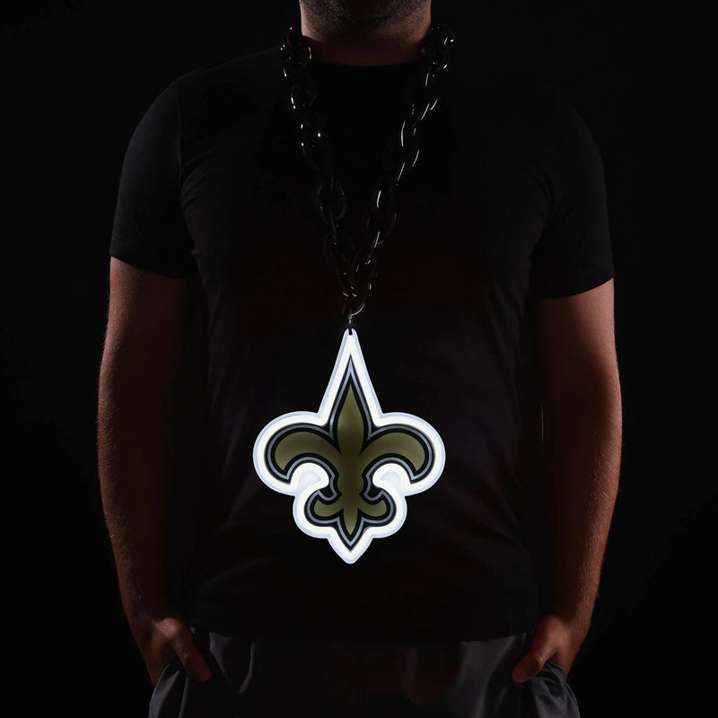 NFL Fan Chain, Big Neon Light Up Team Logo - New Orleans Saints