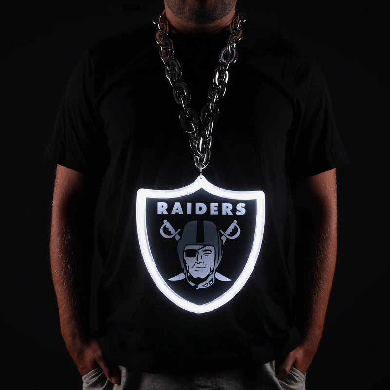 NFL Fan Chain, Big Neon Light Up Team Logo - Las Vegas Raiders