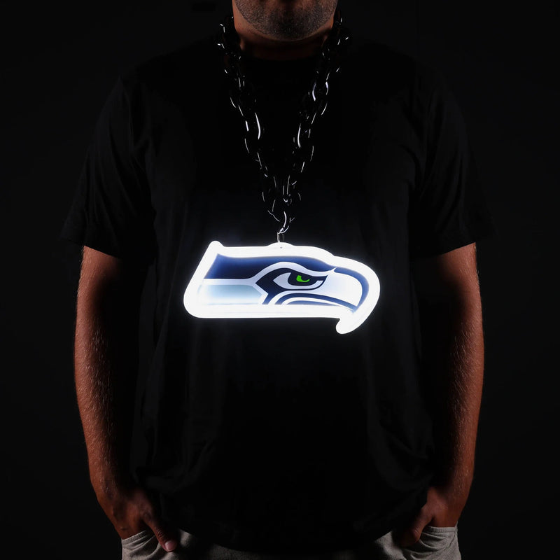 NFL Fan Chain, Big Neon Light Up Team Logo - Seattle Seahawks