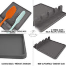 Grey Silicone Utensil Rack Spoons, Forks, Tongs & More